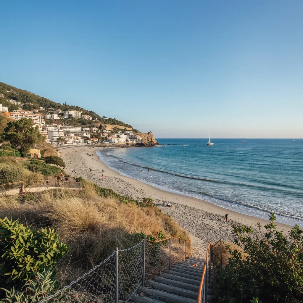 Kustpad met een trap naar een baai en strand aan de Costa Blanca